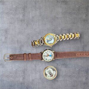 vintage disney watch lot 3pc goofy eeyore mickey repair as is